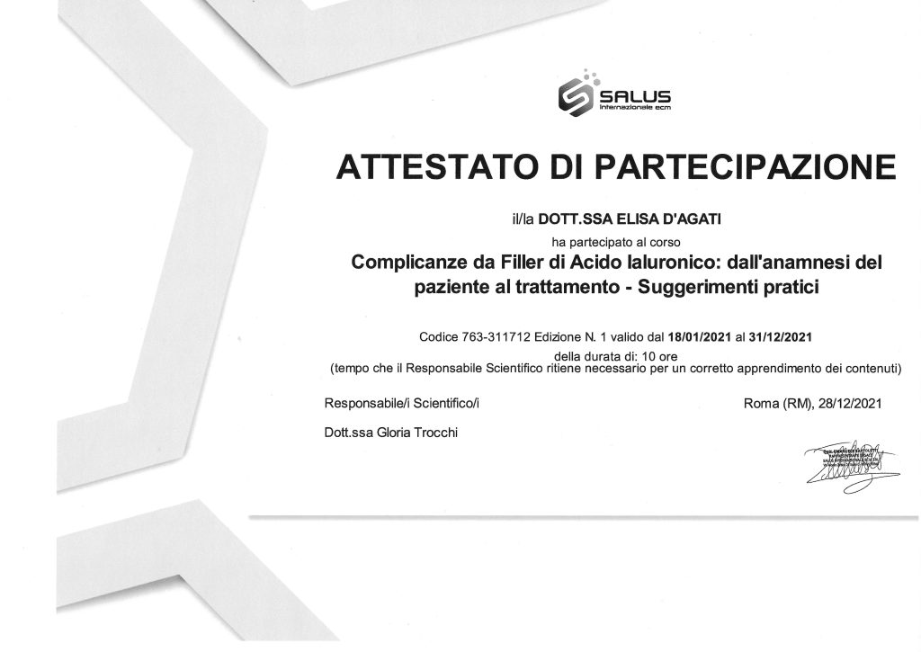 Dott.ssa ELISA D'AGATI - Attestato di partecipazione